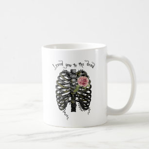 Taza De Café Te amé a los muertos - Jaula gótica de costillas
