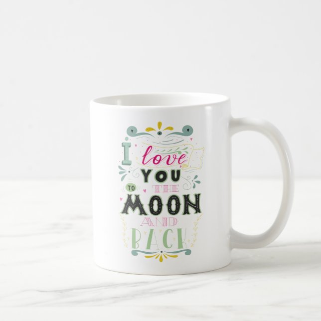 Taza De Café Te amo a la luna y a la espalda (Derecha)