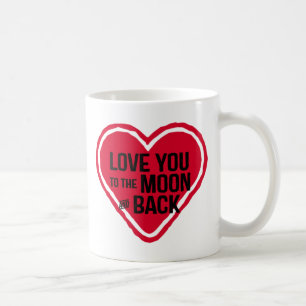 Taza De Café Te amo a la luna y a la espalda.