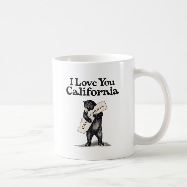 Taza De Café Te amo abrazo de oso de California (Derecha)