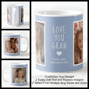 Taza De Café Te Amo Abuela Fotos Moderno Azul C410 y Blanco
