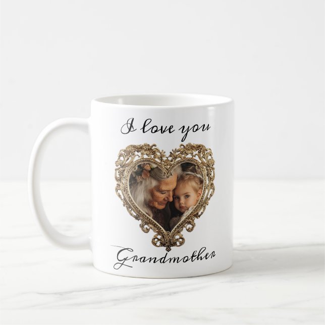 Taza De Café Te amo abuela Personalizado Photo Mug (Izquierda)
