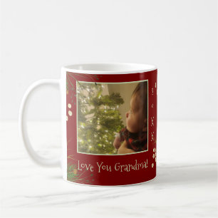 Taza De Café Te Amo Abuela Roja Foto Festiva Navidad