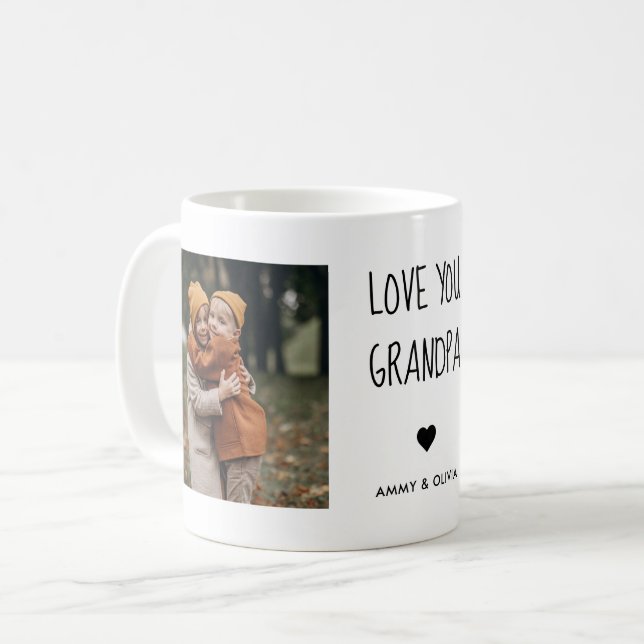 Taza De Café Te amo abuelo foto café Mug (Anverso izquierdo)