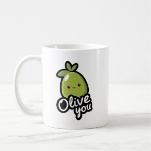 Taza De Café Te amo aceituna – Diseño divertido de pun aceituna