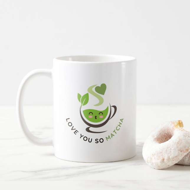 Taza De Café Te amo así que Matcha Pun (Con donut)