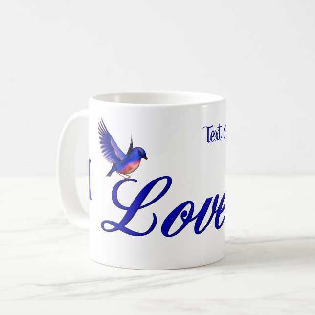 Taza De Café Te Amo Bluebird Personalizado (Anverso izquierdo)