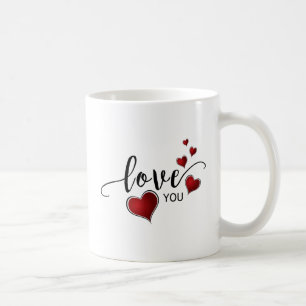 Taza De Café Te amo caligrafía y corazón