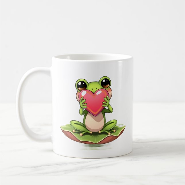 Taza De Café Te Amo | Chibi Toad Personalizado (Izquierda)