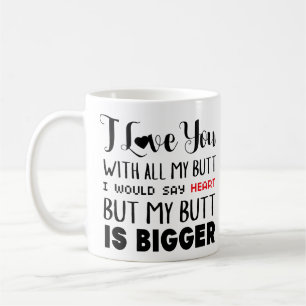 Taza De Café Te amo con todo mi rojo del negro del café del