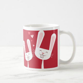 Taza De Café Te amo conejitos y tarjeta del día de San Valentín