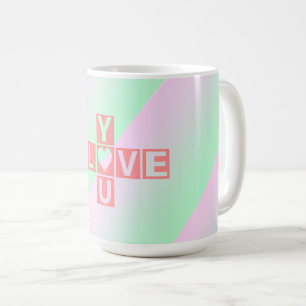 Taza De Café Te amo crucigrama Pastel Día de San Valentín