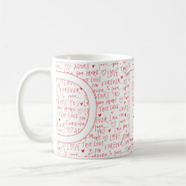 Taza De Café Te amo D tú — Inicial personalizada “D” romántico 