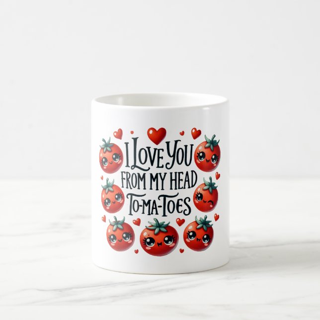 Taza De Café Te Amo De Mis Tomates De La Cabeza - Cute Pun Mug (Centro)