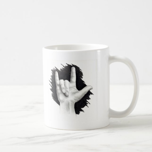 TAZA DE CAFÉ TE AMO EN ASL #2 (Derecha)