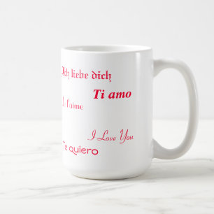 Taza De Café Te amo en cinco idiomas