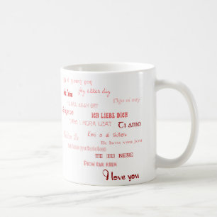 Taza De Café Te amo en diferentes idiomas