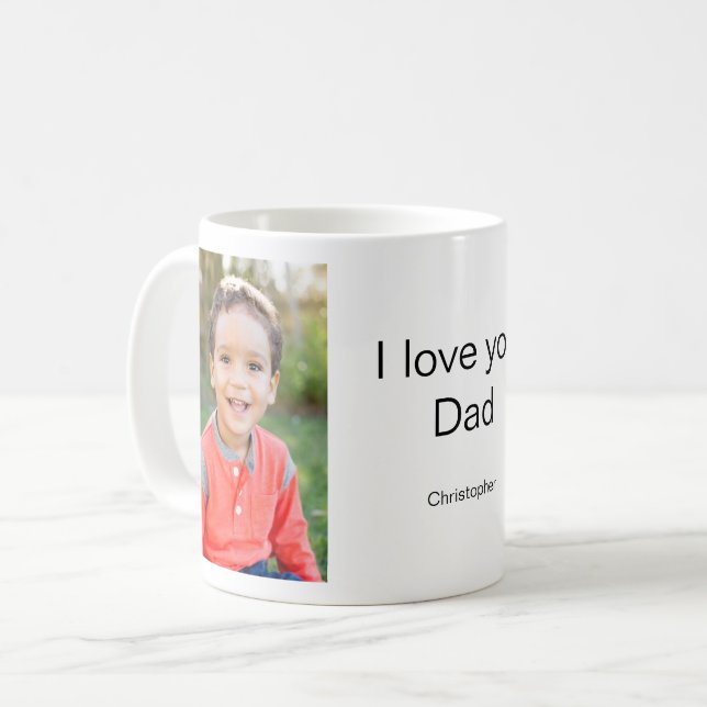 Taza De Café Te Amo Foto De Papá (Anverso izquierdo)