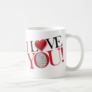 Taza De Café Te amo, foto-plantilla - modificada para