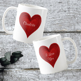 Taza De Café Te Amo Girly Heart Name White