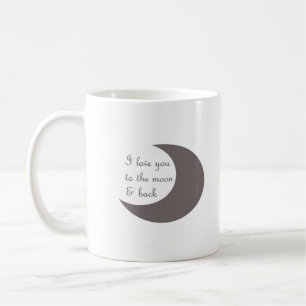 Taza De Café Te Amo Hasta La Luna Y De Regreso Gráfico Redondea