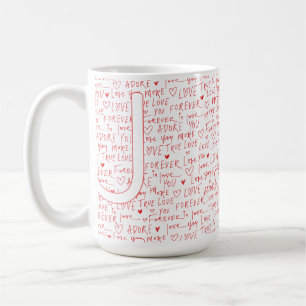 Taza De Café Te Amo J Tú — Inicial Personalizada “J” Romántica