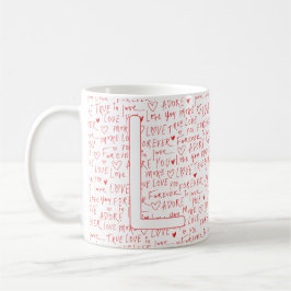 Taza De Café Te Amo L — Inicial Personalizada “L” Romántica D