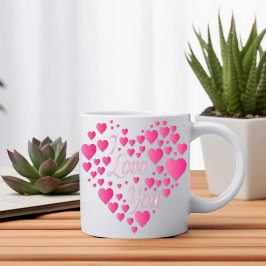 Taza De Café Te Amo Los Corazones Rosa