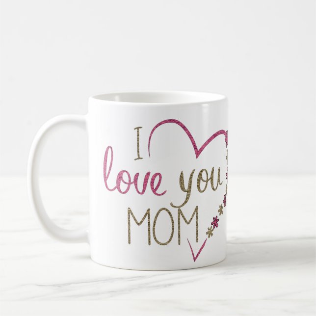 Taza De Café Te Amo Mamá Café Mug (Izquierda)