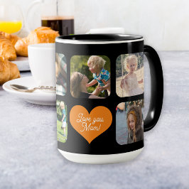 Taza De Café Te amo mamá collage de fotos personalizado