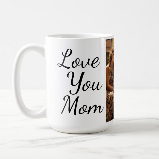 Taza De Café Te amo, mamá, foto personalizada (Izquierda)