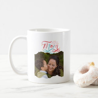 Taza De Café Te Amo Mamá - Foto Personalizada Vintage Minimalis