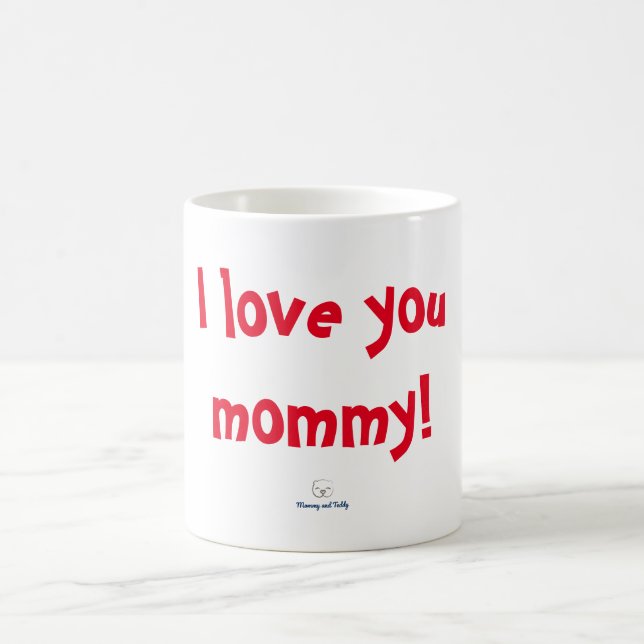 Taza De Café "Te amo, mamá", mamá y Teddy (Centro)