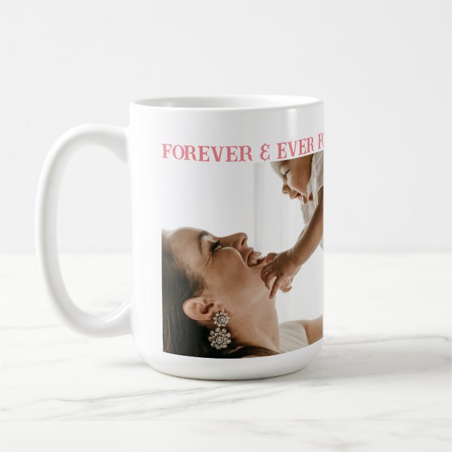 Taza De Café ¡Te Amo Mamá! Personalizado 2 Foto Café Mug (Izquierda)