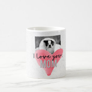 Taza De Café Te amo, mamá Personalizado foto de Heart Mug