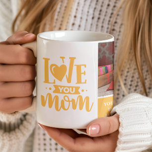 Taza De Café Te Amo Mamá Regalo Amarillo Día de la Madre