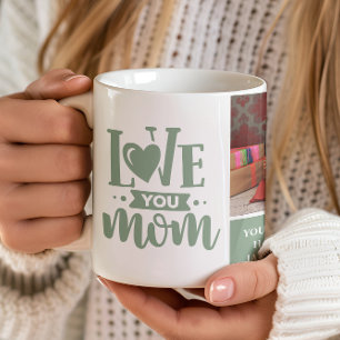 Taza De Café Te Amo Mamá Regalo del Día de la Madre en Verde Sa