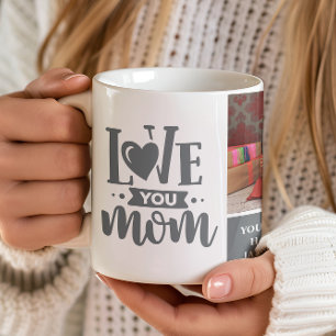 Taza De Café Te Amo Mamá Regalo del Día de la Madre Gris