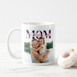Taza De Café Te Amo Mamá Tipografía Corazón Foto