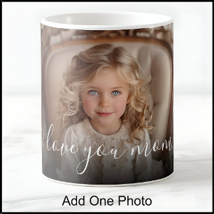 Taza De Café Te amo, mamá, una foto, el día de la madre, cumple