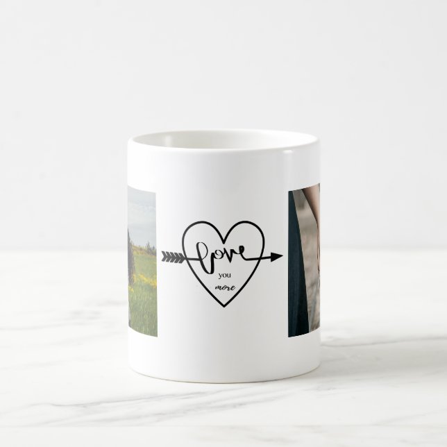 Taza De Café Te amo más dos foto simple corazón (Centro)