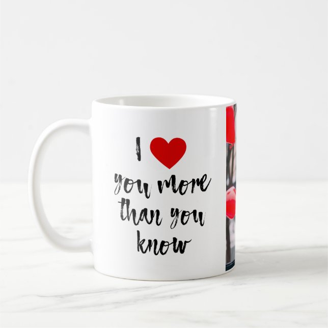 Taza De Café Te Amo Más Fotos Personalizadas Del Corazón Cepill (Izquierda)