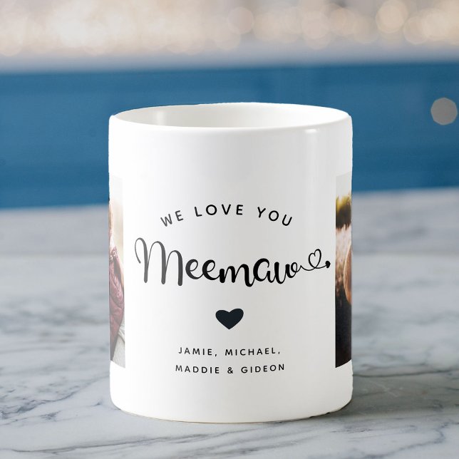 Taza De Café Te amo Meemaw Hearts Personalizado Dos Fotos Café  (Subido por el creador)