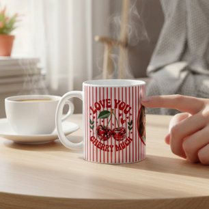 Taza De Café Te Amo Mucho Cereza Bola de Discoteca Cereza Foto
