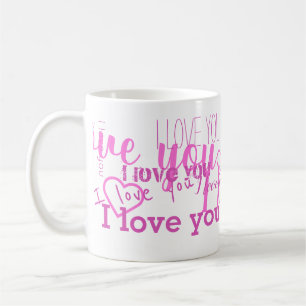 Taza De Café Te Amo 💗 Mugre Blanca Púrpura