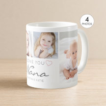 TE AMO NANA Personalizado con 4 Fotos a Mano