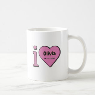 Taza De Café Te Amo Olivia, Regalo El día de San Valentín Para 