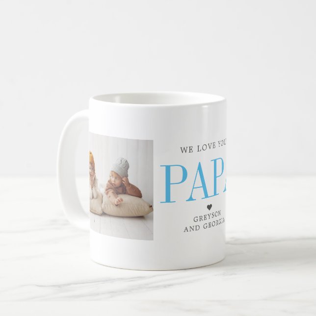 Taza De Café Te amo papá | Dos Collages de fotos (Anverso izquierdo)