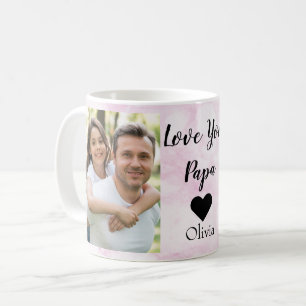 Taza De Café Te amo papá   Dos textos manuscritos fotográficos