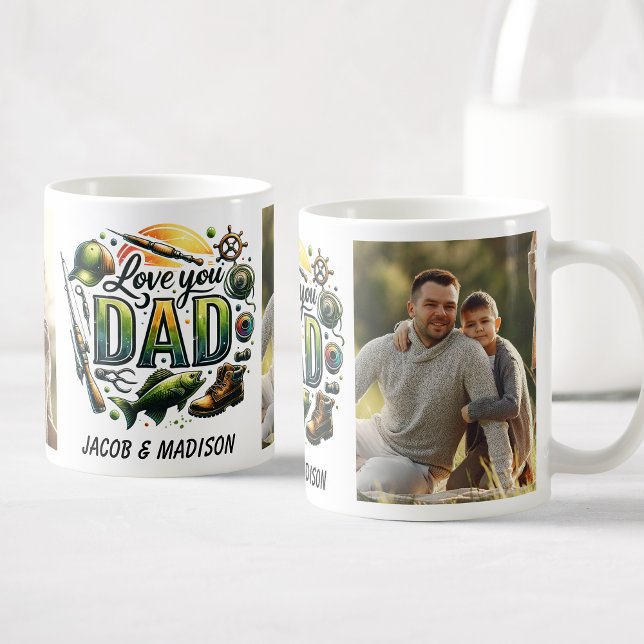 Taza De Café Te amo papá Personalizados Fotos de pesca (Subido por el creador)